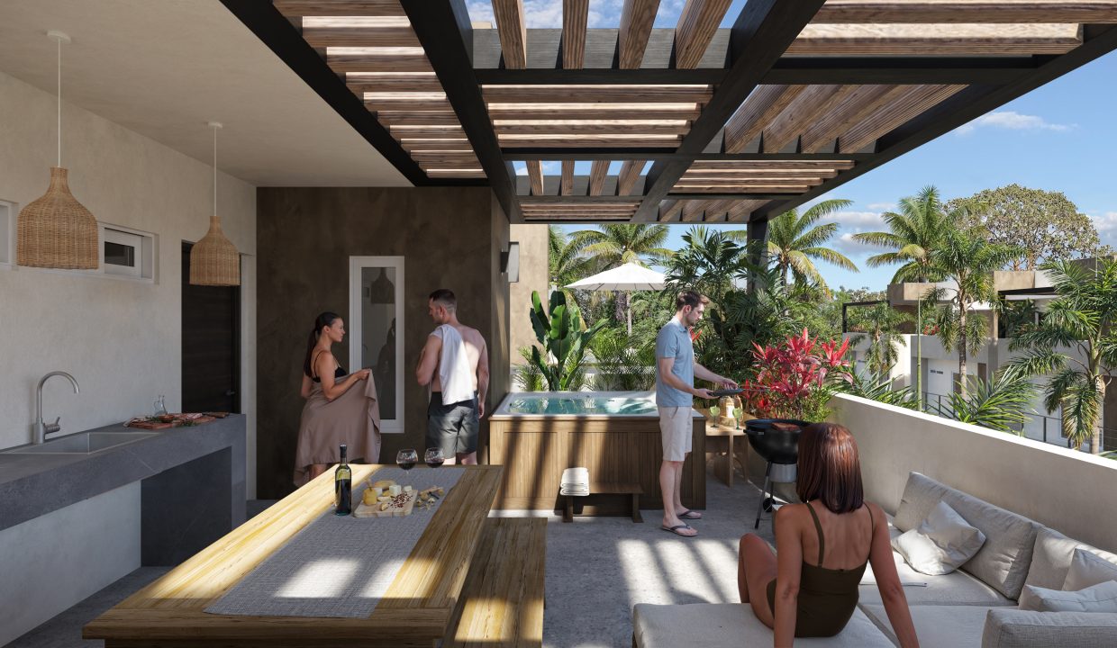 Roof garden con Pergola_
