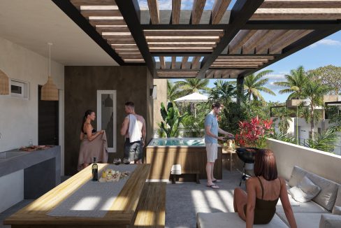 Roof garden con Pergola_